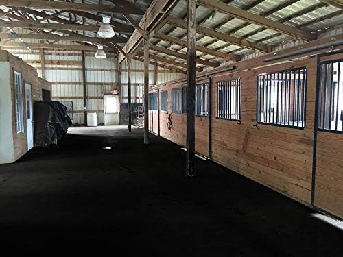 American Floor Tiles - Heavy Duty Stall Tiles - Stable/Horse Tiles - Thick, Durable Rubber Flooring Solid Black 8' x 12' Set 1/2" Thick (24 Tiles Total)