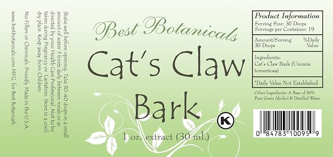 Best Botanicals Cat's Claw Bark Extract 1 oz.