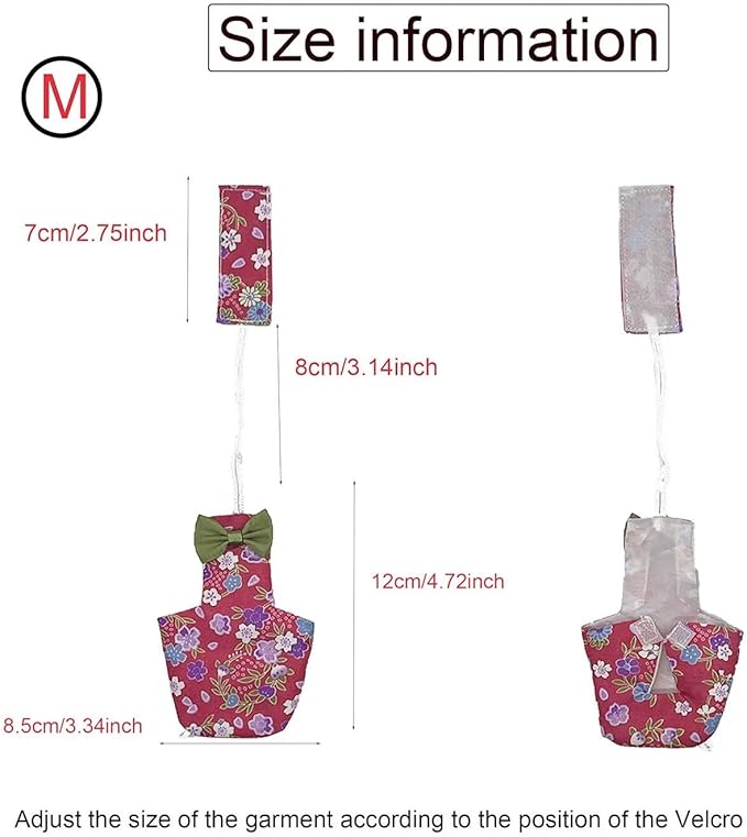 2 PCS Parrot Nappy Clothes Comfort Fit Pink&Balck Parrot Nappy Clothes for Parrots Cockatiels