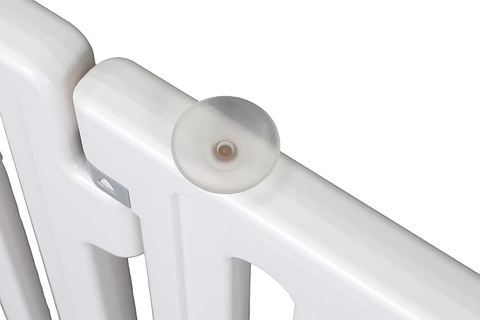 BIRDROCK HOME Dog Playpen w/Door, 16 Panel, 25.6in H | Strong Plastic, Non-Slip Puppy Playpen, Secure Pet Gate | Indoor Outdoor Fence | Configurable Panels | Medium to Large Pets - White