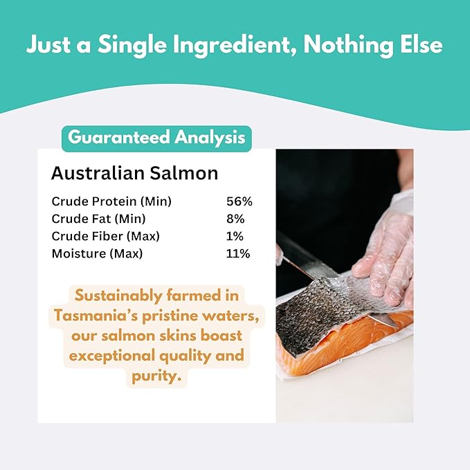 ALFIE'S TREATOS Salmon Skin Treats for Dogs & Cats (10.6 oz, 4x2.65 oz), Bulk Bundle, Air-Dried Fish Skin Dog Treats, Omega-3 Food Topper & Training, Single Ingredient, Freeze-Dried Alternative