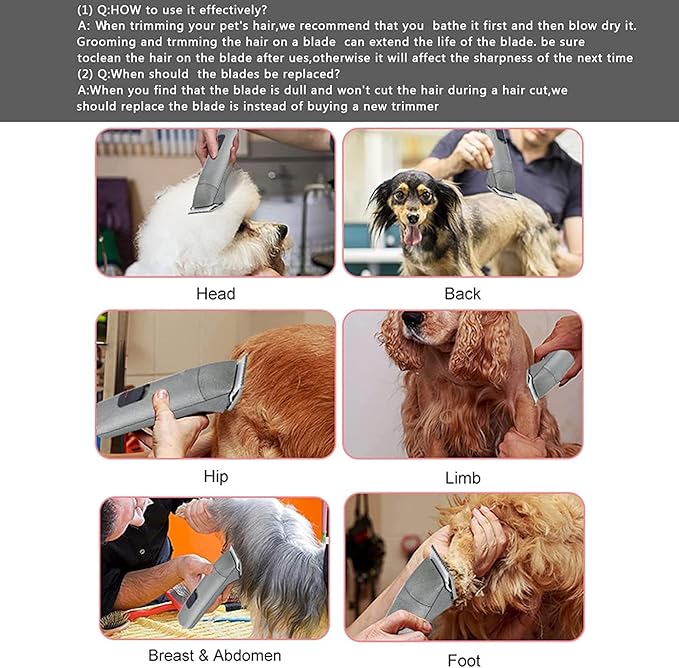 3PCS 4FC Blades Dog Grooming Clipper Replacement Blades Compatible with Andis Pet Clipper/Oster A5/Wahl KM Series Dog Clipper,Ceramic Blade & Stainless Steel Blade