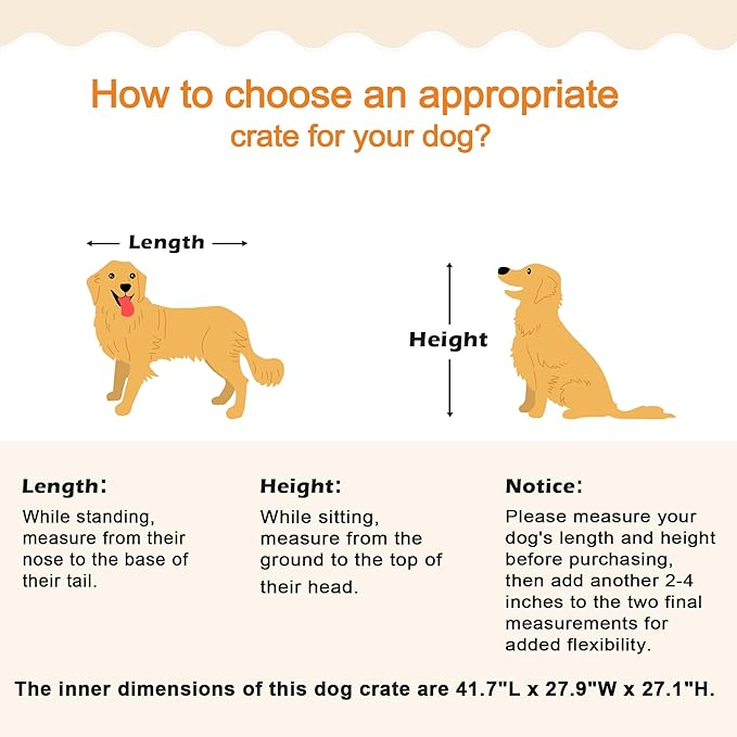 42" Heavy Duty Dog Crate Furniture for Medium and Large Dogs, Enclosed Design with 0.5 inch Holes, Indestructible Metal Kennel for High Anxiety Dogs, Chew Proof Indoor Pet House Cage, Gray