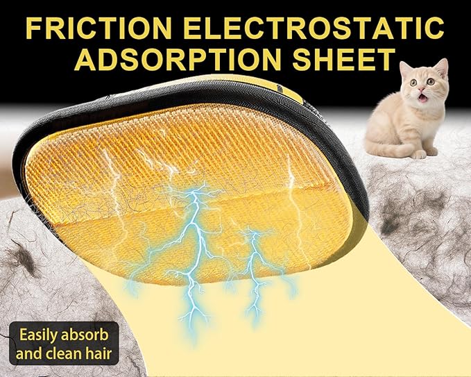 2Pcs Electrostatic Gloves Pet Hair Removal, Reusable Cat & Dog Hair Remover for Couch, Furniture, Carpet, Curtain, Upgraded Animal Fur Removal Tool, Cat Grooming Gloves