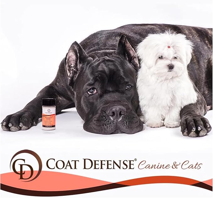 COAT DEFENSE Preventative Powder | Made in USA | 3.5oz Waterless Dog Shampoo & Pet Deodorizer for Smelly Dogs | Provides Anti Itch Relief | Dog Shampoo for Dry Itchy Skin & Smelly Dogs