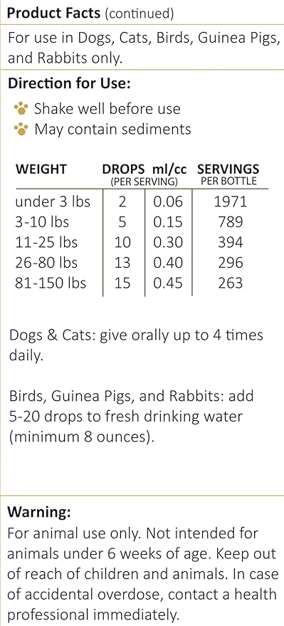 Amber NaturalZ Kochi Free Herbal Supplement for Dogs, Cats, Birds, Rabbits, and Guinea Pigs | Supports Healthy Bowel Function | Natural Aid for Digestive Balance | 4 Fluid Ounce Glass Bottle