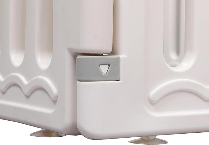 BIRDROCK HOME Dog Playpen w/Door, 8 Panel, 25.6in H | Strong Plastic, Non-Slip Puppy Playpen, Secure Pet Gate | Indoor Outdoor Fence | Configurable Panels | Small Pets - White