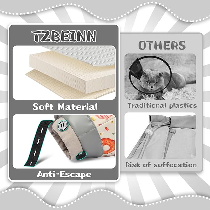 Cat Cone Collar Soft for Wound Healing, Foldable Neck Recovery Cone Anti Licking, Small Adjustable Surgery Cat Head Cone Alternative for Kittens(Size: L)