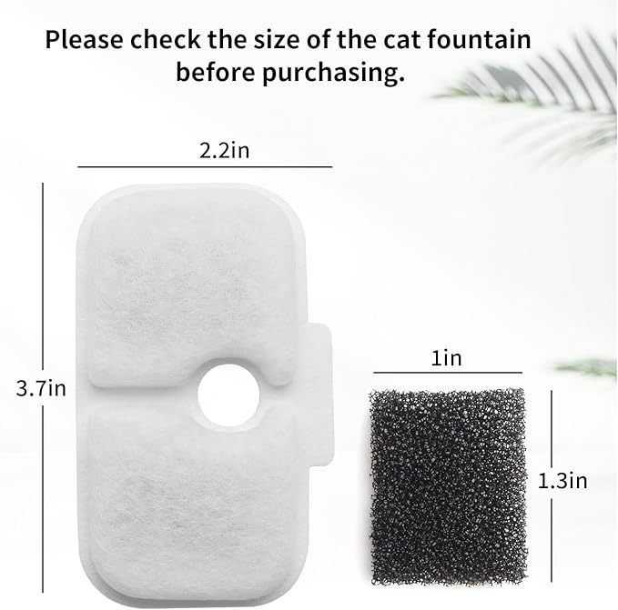 Cat Water Fountain Filter, 16 Pack Cat Fountain Filter Replacement with 16 Sponges Compatible With PETLIBRO® Dockstream Tomxcute Cat Water Fountain PLWF005 / PLWF105 / PLWF115 / PLWF305