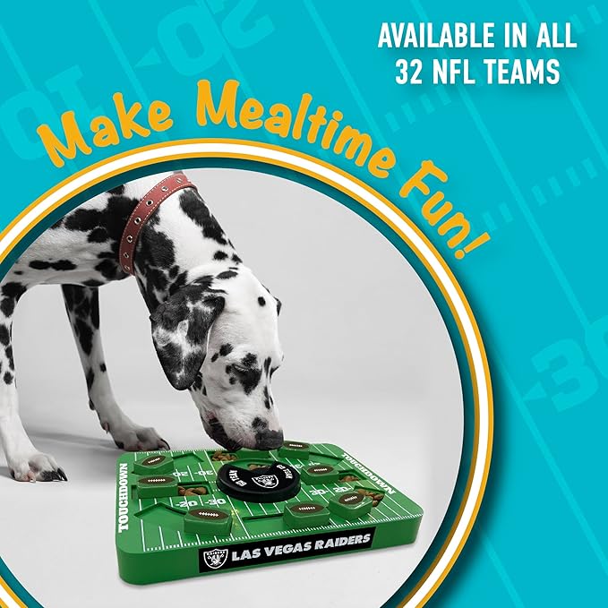 Pets First NFL Las Vegas Raiders Large Puzzle Toy - New Large Size, Interactive Treat Toy, Dog Slow Feeding Puzzle