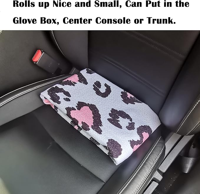Car Seat Cover Protector Front Seats,for Gym Workout,Running,Swimming,Beach and Hiking,Waterproof Sweat Towel Bucket Seat Covers for Cars SUV Trucks (Leopard Print, 1Pcs)
