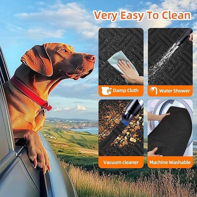 Back Seat Extender for Dogs,Dog Car Seat Cover for Back Seat,Hard Bottom Dog Bed for Car with Mesh Window,100% Waterproof and 600D Oxford Scratch-Resistant Backseat Car Seat for Cars Trucks and Suv