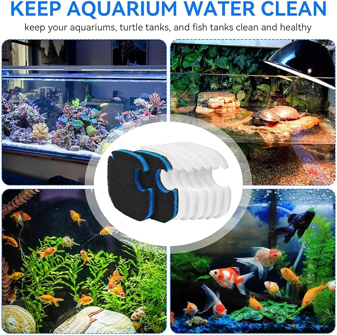 Canister Filter Pads Compatible with AMOSIJOY 172/225/265GPH Canister Filter Media Replacement for Pondforse 172/225/265GPH Aquarium Canister Filter for Aquariums Fish Tanks Turtle Tank 8 Pack