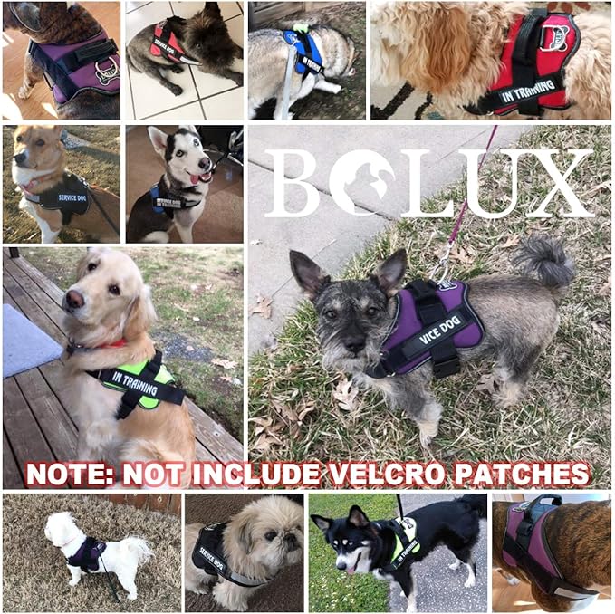 Bolux Dog Harness, No-Pull Reflective Dog Vest, Breathable Adjustable Pet Harness with Handle for Outdoor Walking - No More Pulling, Tugging or Choking (Red, L)