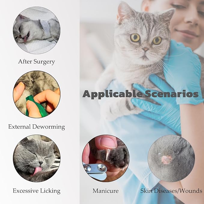 Cat Cone Collar Soft, Adjustable Kitten Cone After Surgery, Waterproof Recovery E Collar for Pet to Stop Licking(Purple Flower, Large)