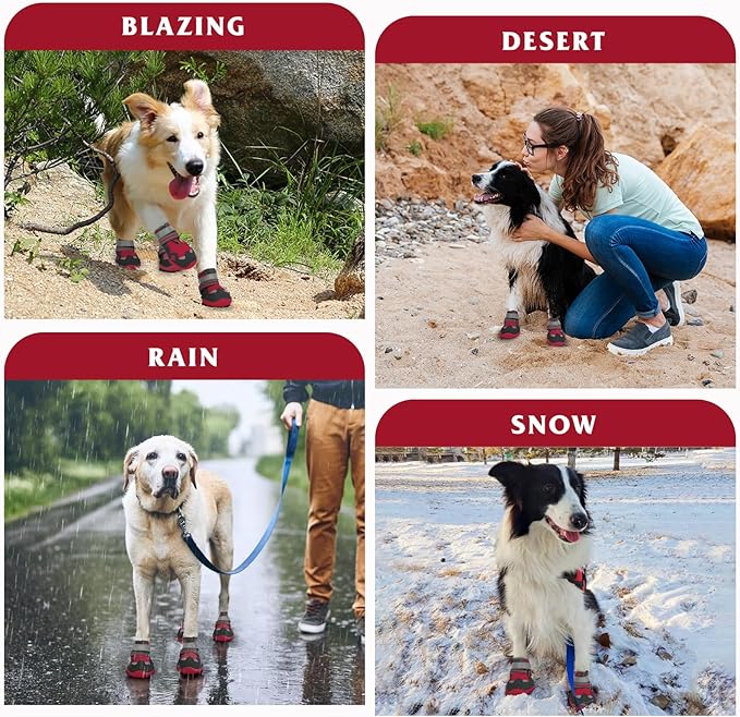Dog Shoes for Large Medium Small Dog, Mesh Breathable Dog Shoes for Hot Pavement, Anti-Slip Dogs Boots Paw Protectors with Reflective for Outdoor Walking Indoor Hardfloors (Size 1)