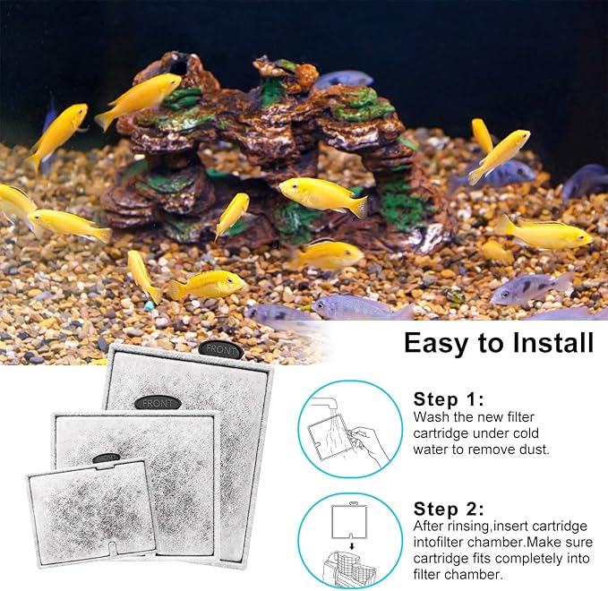 8 Pack Medium Filters Cartridges Compatible with Aqueon Fish Tank Filter Cartridges Compatible with Aqueon QuietFlow LED PRO Power Filter Size 10/Power Filter Size 10/E Internal Power Filter Size 20
