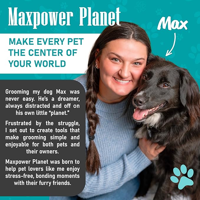 Maxpower Planet Pet Grooming Rake and Mini Pet Hair Remover Tool, Undercoat Rake for Dogs & Hair Remover for Car Carpet, Cat Fur Removal and Double-Sided Deshedding Dematting Tool for Dogs and Cats