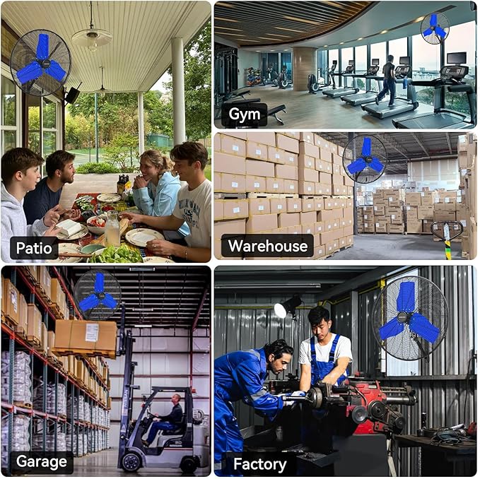 24 Inch 9500 CFM Waterproof Wall Fan Pro Series - Outdoor High Velocity Wall Mount Fan with Enclosed Motor for Residential, Warehouse, Patio, Shop, Garage, Barn UL Safety Listed