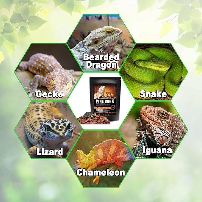 BNOSDM Reptile Cork Bark Substrate Bedding Tortoise Natural Cork Wood Chips Reptile Breeding Bedding Habitat Decor for Ball Python Lizard Snake Spiders Geckos Bearded Dragons Hermit Crabs (0.99LB)