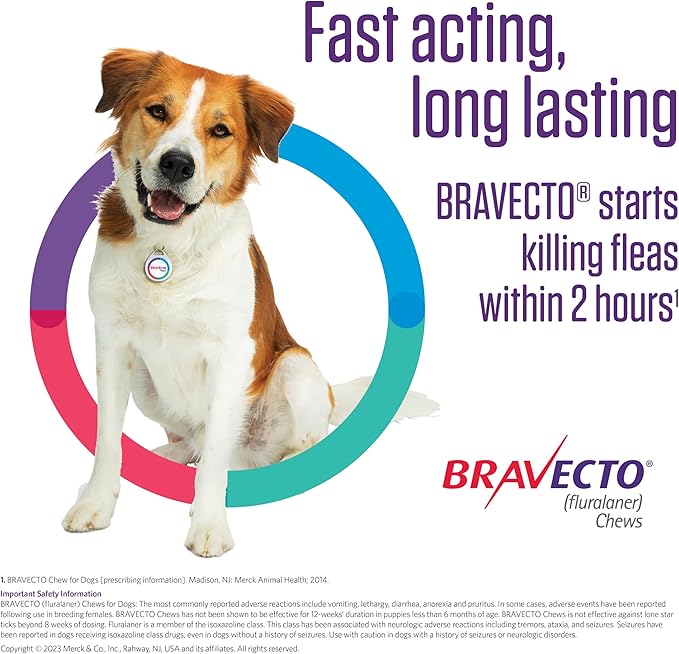 BRAVECTO Chew for Dogs, Flea & Tick, 1 Chew, 12 Week Supply, 4.4-9.9 lbs., Yellow Box