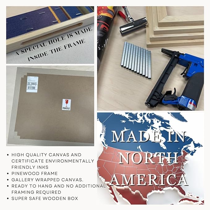 Nature Wall Art Prints - Ocean Forest Mountain Lake Canvas Landscapes - Small to Extra Large Living Room Bedroom Kitchen Bathroom Décor (Northern Lights Over Lake, 47L" x 71W" - 3 panels)