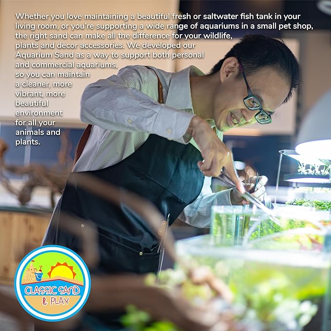 CLASSIC SAND & PLAY Natural Aquarium Sand for Freshwater and Saltwater Tanks, 20 lb. Bag, Improves Filter Life and Filtration Process, Pre-Washed Fine Sand, Red