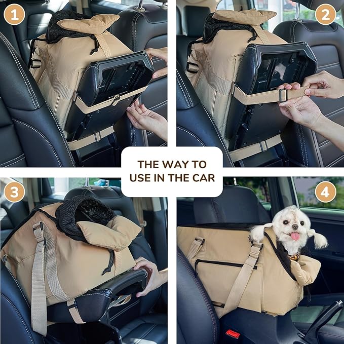 BurgeonNest Dog Purse Carrier for Small Dogs and Cats, Soft Sided Cozy Plush Pet Bag Carrier, 15.7" L x 8" W x 11" H Lightweight Pet Tote Bag with Secure Harness Clip