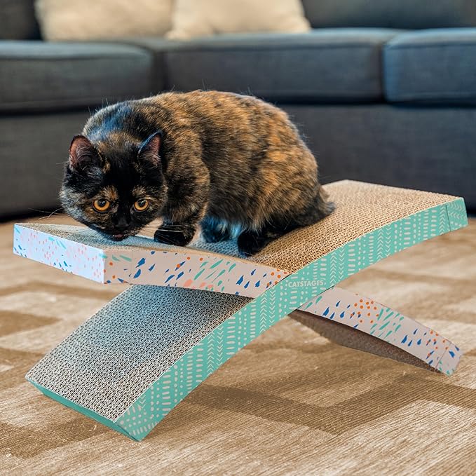 Catstages Easy Life Hammock Cat Lounger & Scratcher – Elevated Scratcher & Resting Spot for Cats, Comfortable & Multifunctional Design