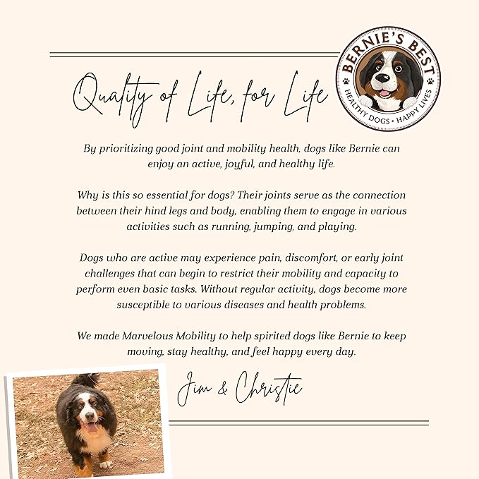 Bernie's Marvelous Mobility - Daily Total Joint Support for Dogs - 90 Soft Chews - Maintain & Rebuild Mobility, Supports Joint Tissue Health