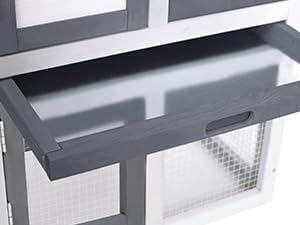 GEGURI Large Rabbit Hutch Indoor Outdoor Chicken Coop Wooden Bunny Cage with Waterproof Roof