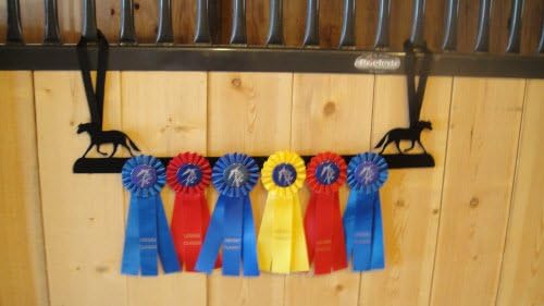 Showoff Black 14ga Steel Award Rack - Horse, Wall Mount or Stall Mount, USA Made