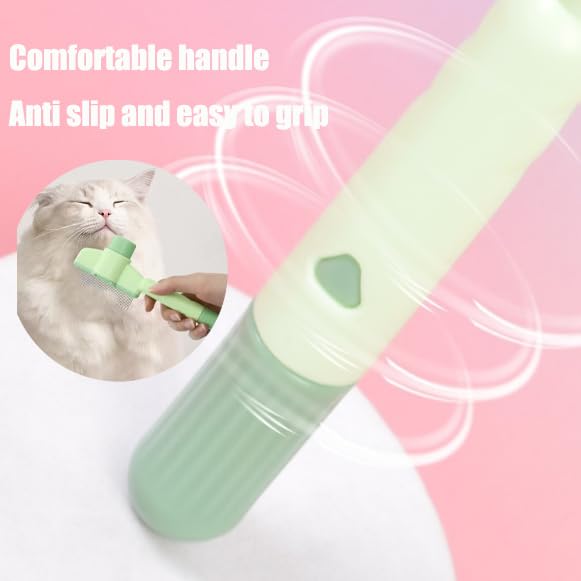 2PCS Self CleaningPetComb Grooming Brush,PetComb for Dogs & Cats, Brush for Cats, Cat dog comb Pet Grooming for Massaging and Cleaning Shedding Hair (Green+Yellow)