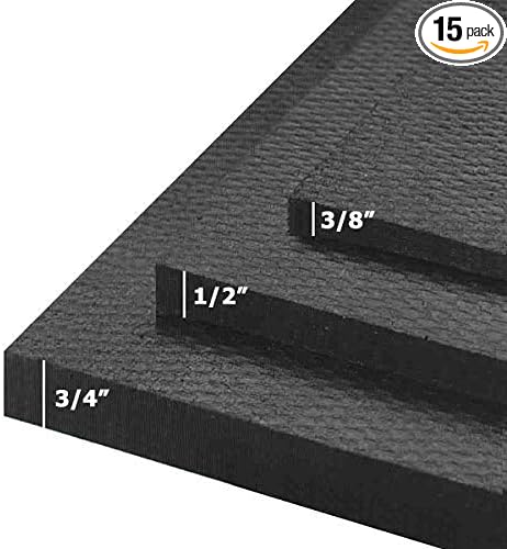 American Floor Tiles - Heavy Duty Stall Tiles - Stable/Horse Tiles - Thick, Durable Rubber Flooring Solid Black 6' x 10' Set 1/2" Thick (15 Tiles Total)