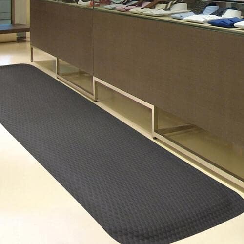 American Floor Mats Hog Heaven Premium 7/8" Black & Black Border 4' x 12' Nitrile Backed Anti-Fatigue Comfort Mat