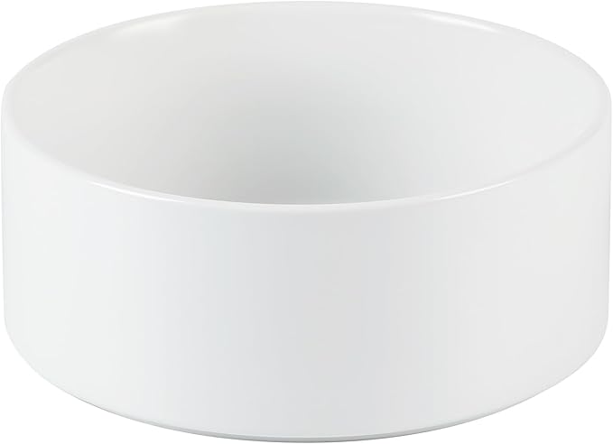 Ceramic Dog Bowl, Food and Water Bowl for Medium Breed Dog, Pet Bowl for Replacement (7.3 inch, Single Bowl, White)
