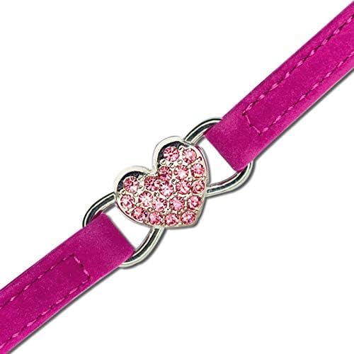 CHUKCHI Heart Bling Cat Collar with Safety Belt and Bell 8-11 Inches