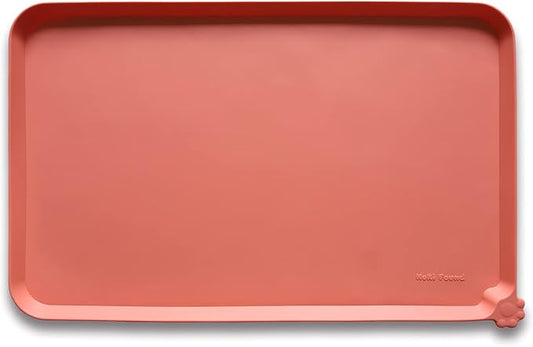 Hoki Found -Waterproof Pet Feeding Mats with High Lips - Multiple Size and Colors for Dogs, Cats & Others-BC