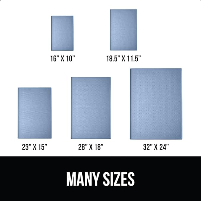 GORILLA GRIP 100% Waterproof Raised Edge BPA Free Silicone Pet Feeding Mat, Dog Cat Food Mats Contain Spills Protects Floors, Placemats for Cats and Dogs Water Bowl, Pets Accessories 16x10, Blue