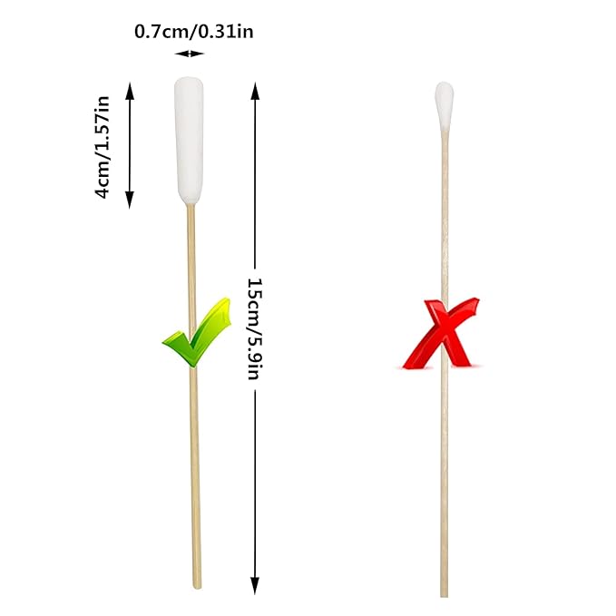 6 Inch Long Cotton Swabs of Medium and Large Pets Ears Cleaning or Makeup 200pcs