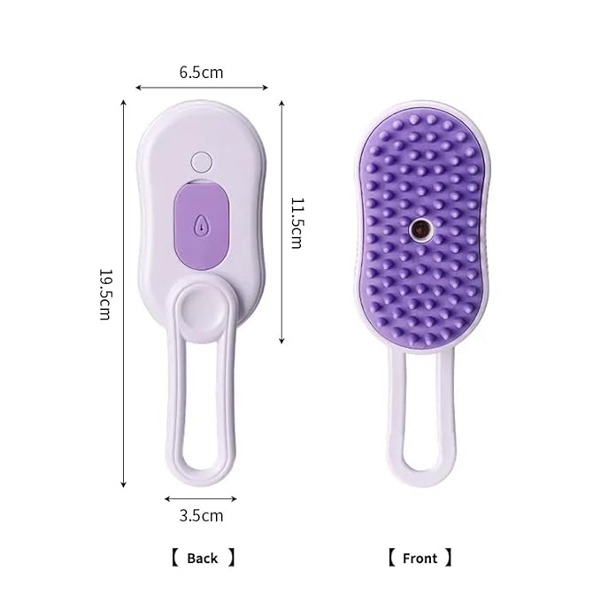 4 in 1 Cat Steam Brush Rechargeable pet spray comb Steam Brush for Cats and Dogs, Massage, Cleaning, Shedding & Combing Multifunctional Hair Removal Anti Static Grooming Tool for home (Purple)