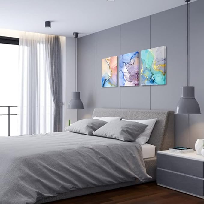 Abstract Wall Decor For Living Room Large Size Canvas Wall Art Paintings For Bedroom Colorful Color Abstract Wall Artworks Pictures For Office Decor Bathroom Home Decorations Art 3 Piece 20x28