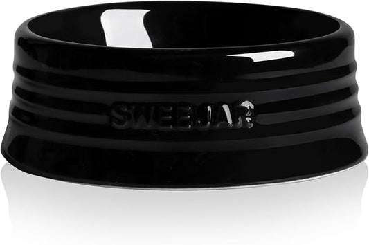 Sweejar Gradient Dog Bowl, Ceramic Dog Food Dish for Large Dogs and Large Cat, Porcelain Pet Bowl for Food and Water 32 oz (Black)