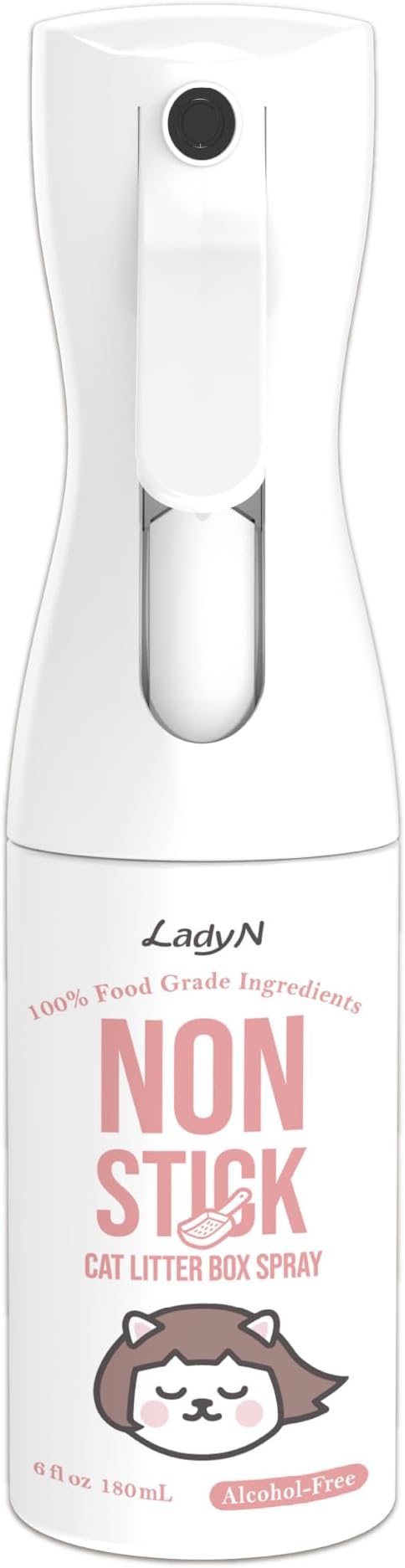 Lady N Non-Stick Spray for Cat Litter Box and Self-Cleaning Cat Litter Box, Alcohol-Free, Food Grade Mineral Oil, 6 fl oz