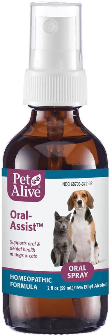 PetAlive Oral-Assist - Natural Homeopathic Formula Supports Oral and Dental Health in Dogs and Cats - Supports Healthy Teeth and Gums in Pets - 59 mL