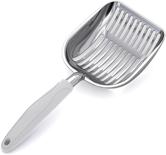 WePet Cat Litter Scoop, Aluminum Alloy Sifter, Kitty Metal Scooper, Deep Shovel, Long Handle, Poop Sifting, Kitten Pooper Lifter, Durable, Heavy Duty, for Litter Box