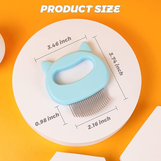 Cat Comb Pet Short Long Hair Removal Massaging Shell Comb Soft Deshedding Brush Grooming And Shedding Matted Fur Remover Massage Dematting Tool For Dog Puppy Rabbit (Blue)