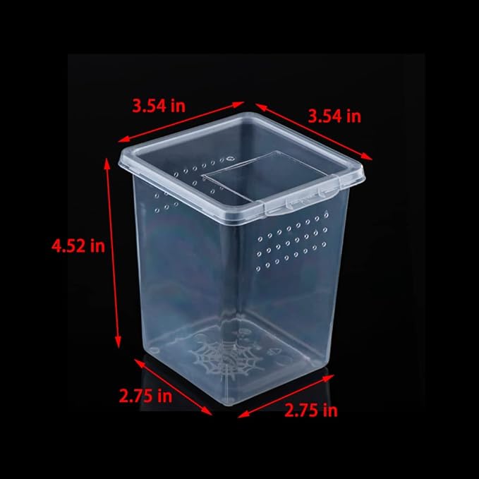 4 Pcs Insect Spider Terrariums Breeding Box Hatching Container Small Reptile Arboreal Spider Mantis Scorpion Centipede Acrylic Breeding Box