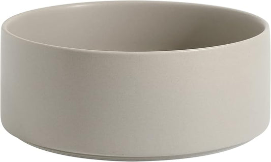 Non-Slip 8.2inch Ceramic Dog Food and Water Bowl for Large Breed Dogs, Pet Bowl for Replacement (Single Bowl, Grey)
