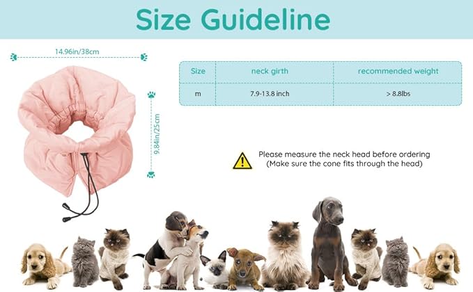 Cat Recovery Collar, Soft Adjustable Cat Cone Alternative, Lightweight Waterproof Fasteners Collars for Cats Kittens Puppies, After Surgery Stop Licking and Daily Use (Orange Pink, M(Neck7.9-13.8"))